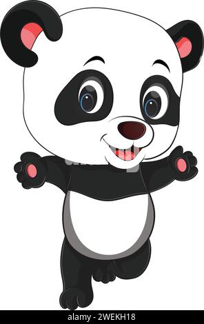 Vector Illustration Cute Baby panda Head Illustration de Vecteur
