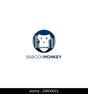 Symbole singe babouin. Logo monkey Head Illustration de Vecteur