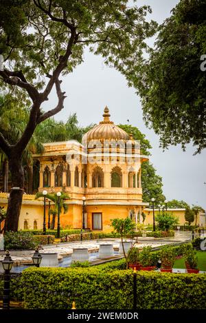 Udaipur Rajasthan Inde, 19 septembre 2023 vue extérieure et paysage du Jagmandir ou Jag Mandie à Udaipur Rajasthan Inde Banque D'Images