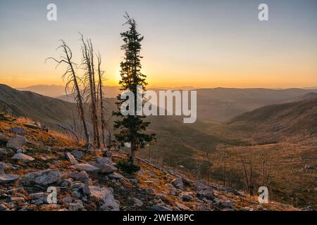 Coucher de soleil dans la nature sauvage du mont Zirkel, Colorado Banque D'Images