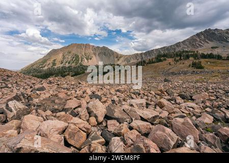 Paysage accidenté dans la nature sauvage du mont Zirkel, Colorado Banque D'Images