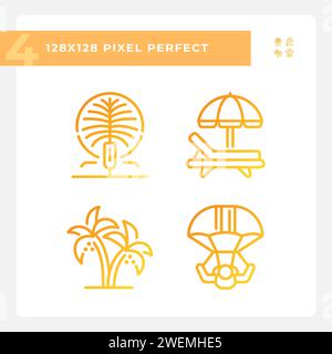 Ensemble d'icônes vectorielles linéaires de gradient de vacances de luxe Illustration de Vecteur