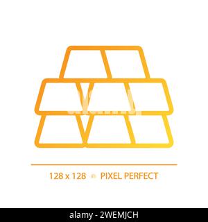 Icône de vecteur linéaire dégradé de lingots de métaux précieux Illustration de Vecteur