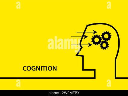 Illustration vectorielle plate simple du symbole de cognition Illustration de Vecteur