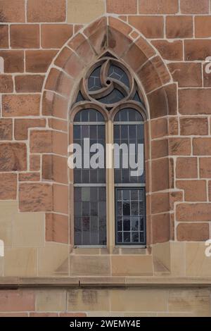 Fenêtres de l'église du gothique Nikolaikirche, gothique, Heilbronn, Neckartal, Neckar, Heilbronn-Franken, Baden-Wuerttemberg, Allemagne Banque D'Images