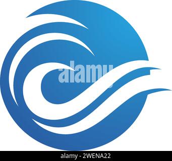 Le symbole d'ondes de l'eau et de l'icône vecteur modèle Logo Illustration de Vecteur