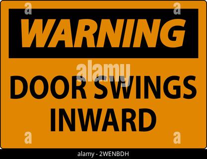 Avertissement, porte basculant vers l'intérieur Illustration de Vecteur