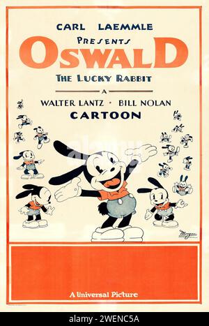 Oswald le lapin chanceux (Carl Laemmle, Universal, 1934) Walter Lantz, Bill Nolan Cartoon - Oswald le lapin chanceux, une série de courts métrages animés créés par Walt Disney pour Universal Pictures Corporation Banque D'Images