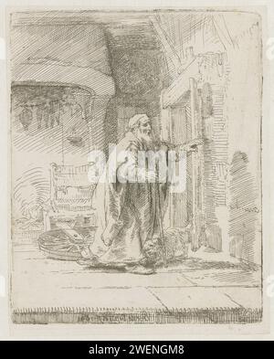 La cécité de Tobit : la plus grande plaque, Rembrandt van Rijn, 1651 papier imprimé contre-épreuve / gravure / point sec / contre-épreuve la cécité de Tobit (Tobit 2 - 3:6) Banque D'Images