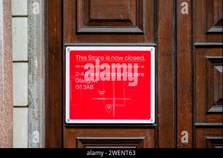 Une enseigne de succursale de Clydesdale Bank / Virgin Money Bank, St Vincent place, Glasgow, Écosse, Royaume-Uni, Europe Banque D'Images