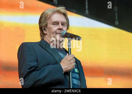 Sänger Howard Carpendale während seines Auftrittes in der Schlagernacht des Jahres im DDV Stadion Dresden. *** Chanteur Howard Carpendale lors de sa représentation au Schlagernacht des Jahres dans le stade DDV de Dresde Banque D'Images