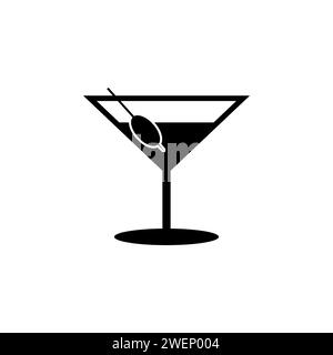 Icône vectorielle plate Martini. Symbole solide simple isolé sur fond blanc Illustration de Vecteur