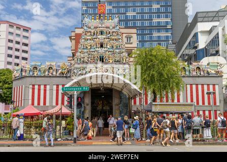 Temple Sri Veeramakaliamman sur Serangoon Road, Singapour Banque D'Images