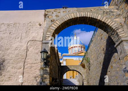 Ermoupoli Eglise d'Agios Nikolaos en Grèce Banque D'Images