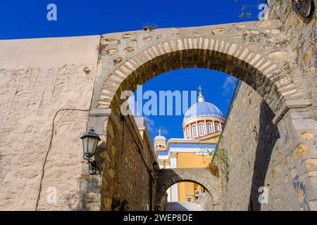 Ermoupoli Eglise d'Agios Nikolaos en Grèce Banque D'Images