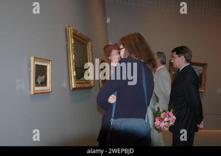 S.M. la Reine Margrethe II et S.A.R. le Prince Henrik ont assisté à l'inauguration du musée Ordrupgaard nouvelles bâtiment architecte par né irakien Zaha Hadid Salen qui est né à Babdad, Irak en 1950, exposition du peintre français Gauguin Ordrup Copenhague Danemark août 30,2005 Banque D'Images