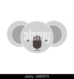 Illustration vectorielle d'icône de visage de Koala Illustration de Vecteur
