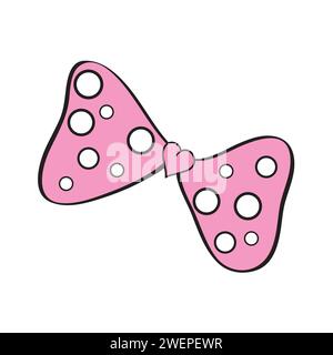 Noeud papillon rose avec Polka Dots Vector Illustration Illustration de Vecteur