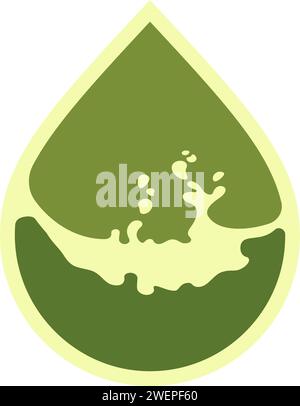 Icône de goutte d'huile, peut être utilisée pour le logo et le nom de marque, illustration vectorielle. Illustration de Vecteur