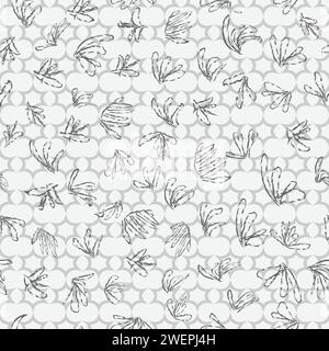 Motif sans couture aux traits de pinceau floraux. Décoration murale design, carte postale, affiche ou brochure. Illustration de Vecteur