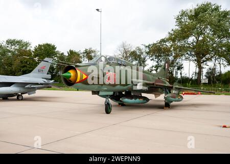 Avion de chasse Sukhoi su-22 Fitter de l'armée de l'air polonaise à la base aérienne de Leeuwarden. Leeuwarden, pays-Bas - 17 septembre 2011 Banque D'Images