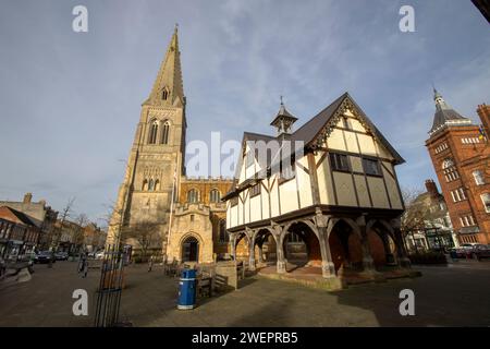 La Old Grammar School a été construite en 1614 à Market Harborough, Leicestershire, Royaume-Uni Banque D'Images