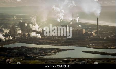 Ports Talbot Steel Works & Docks - 2014 Banque D'Images