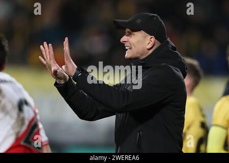 KERKRADE, pays-Bas. 26 janvier 2024. Football, pays-Bas Keuken Kampioen Divisie, Roda JC - Jong Utrecht, Parkstad Limburg Stadium, saison 2023/2024, Bas Sibum, entraîneur de Roda JC Kerkrade crédit : Pro Shots/Alamy Live News Banque D'Images