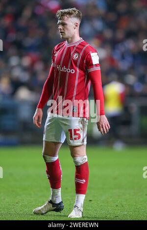 Bristol, Royaume-Uni. 26 janvier 2024. Tommy Conway de Bristol City lors du match du quatrième tour de la coupe FA Emirates Bristol City vs Nottingham Forest à Ashton Gate, Bristol, Royaume-Uni, le 26 janvier 2024 (photo de Gareth Evans/News Images) à Bristol, Royaume-Uni le 1/26/2024. (Photo Gareth Evans/News Images/Sipa USA) crédit : SIPA USA/Alamy Live News Banque D'Images