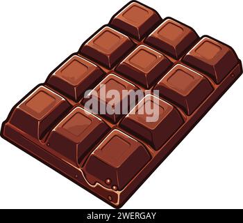 Laissez-vous tenter par la douceur avec notre barre de chocolat sur fond blanc modèle vectoriel. Cette illustration délectable met à nouveau en valeur une barre de chocolat tentante Illustration de Vecteur