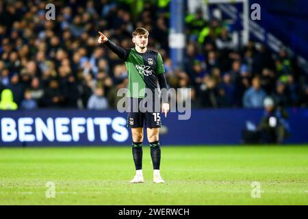 Hillsborough Stadium, Sheffield, Angleterre - 26 janvier 2024 Liam Kitching (15) de Coventry City - pendant le match Sheffield Wednesday contre Coventry City, Emirates FA Cup, 2023/24, Hillsborough Stadium, Sheffield, Angleterre - 26 janvier 2024 crédit : Arthur Haigh/WhiteRosePhotos/Alamy Live News Banque D'Images