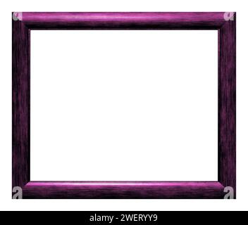 Cadre en bois magenta isolé sur fond blanc. Banque D'Images