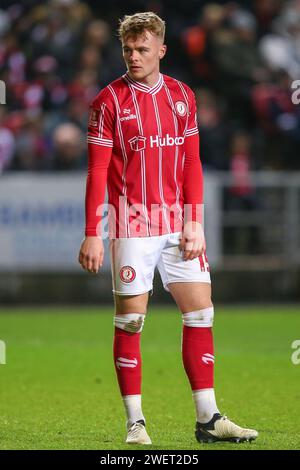 Bristol, Royaume-Uni. 26 janvier 2024. Tommy Conway de Bristol City lors du match du quatrième tour de la coupe FA Emirates Bristol City vs Nottingham Forest à Ashton Gate, Bristol, Royaume-Uni, le 26 janvier 2024 (photo de Gareth Evans/News Images) à Bristol, Royaume-Uni le 1/26/2024. (Photo Gareth Evans/News Images/Sipa USA) crédit : SIPA USA/Alamy Live News Banque D'Images