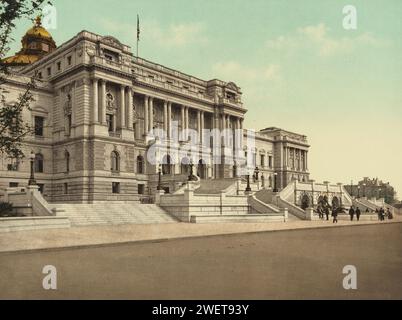 Façade ouest, Bibliothèque du Congrès, Washington, D.C. 1898. Banque D'Images