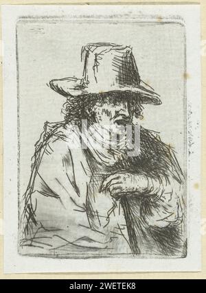 Homme avec Hoed, Jan Chalon, 1748 - 1795 imprimer un homme adulte avec chapeau. Buste vers la droite. gravure sur papier / morphologie des points secs de l'expression humaine (+ mâle adulte (être humain)) Banque D'Images