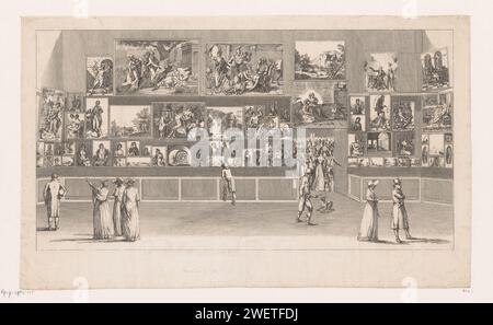 Vue d'une galerie de peinture au musée du Louvre, Antoine Maxime Monsaldy, 1800 - 1801 gravure sur papier 'gemalte Galerie'. image, peinture. Exposition permanente, musée Musée du Louvre Banque D'Images