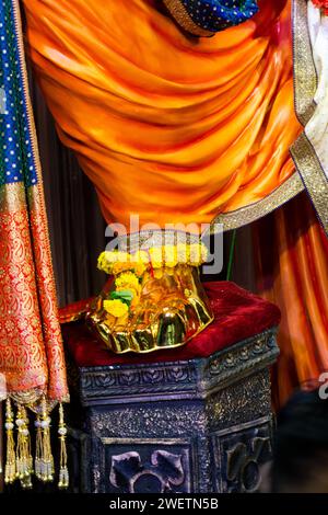 Lalbaughcharaja idole de Ganapati pendant Ganesh Chaturthi Banque D'Images