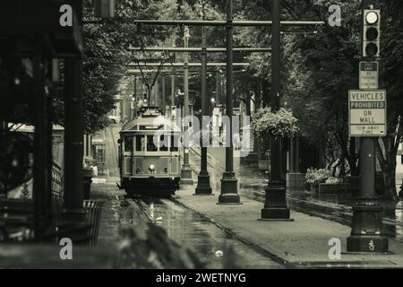 Tramway sur main St Banque D'Images