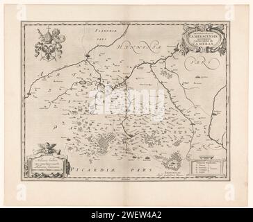 Carte de l'Archidiocèse de Kamerijk, Anonyme, 1631 imprimer carte de l'Archidiocèse de Kamerijk. En haut à droite le cartouche de titre. En bas à droite un cartouche avec une explication des abréviations sur la carte. Ci-dessous un cartouche avec deux bâtons d'échelle : 2 Milliaria Gallica / 2 Milliaria Germanica. En haut à gauche l'arme de l'archidiocèse de Kamerijk. La carte est équipée d'une distribution de degrés le long des bords. Avec texte latin sur verso. gravure sur papier / impression typographique cartes de différents pays ou régions. armoiries (comme symbole de l'état, etc.) (+ province ; provincial) Chamb Banque D'Images