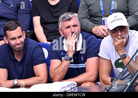 Melbourne, Australie. 26 janvier 2024. Goran Ivanisevic entraîneur de Novak Djokovic lors du tournoi de tennis du Grand Chelem de l'Open d'Australie AO 2024 le 26 janvier 2024 au Melbourne Park à Melbourne, en Australie. Photo Victor Joly/DPPI crédit : DPPI Media/Alamy Live News Banque D'Images