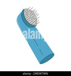 Une brosse à dents sur ton doigt. Soins bucco-dentaires pour animaux de compagnie. Article de soin pour animaux de compagnie. Illustration vectorielle plate isolée sur un fond blanc Illustration de Vecteur