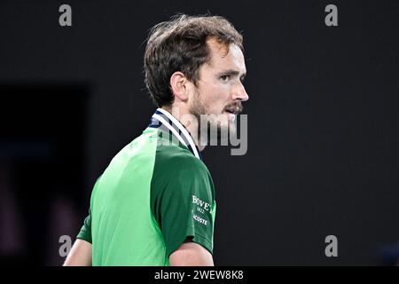 Melbourne, Australie. 26 janvier 2024. Daniil Medvedev lors du tournoi de tennis Australian Open AO 2024 Grand Chelem le 26 janvier 2024 au Melbourne Park à Melbourne, en Australie. Photo Victor Joly/DPPI crédit : DPPI Media/Alamy Live News Banque D'Images