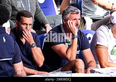 Goran Ivanisevic entraîneur de Novak Djokovic lors de l'Open d'Australie AO 2024 Grand Chelem tournoi au Melbourne Park à Melbourne, Australie, le 26 janvier 2024. Photo de Victor Joly/ABACAPRESS.COM Banque D'Images