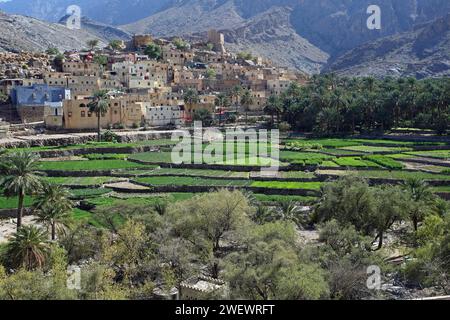 Village à Wadi Bani AWF, Oman Banque D'Images