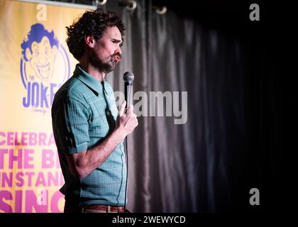 Paul F Taylor, comédien Stand Up, Joker Comedy Club, Southend-on-Sea, Essex © Clarissa Debenham (film Free Photography) / Alamy Banque D'Images