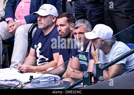 Melbourne, Australie. 26 janvier 2024. Goran Ivanisevic entraîneur de Novak Djokovic lors du tournoi de tennis du Grand Chelem de l'Open d'Australie AO 2024 le 26 janvier 2024 au Melbourne Park à Melbourne, en Australie. Crédit : Victor Joly/Alamy Live News Banque D'Images