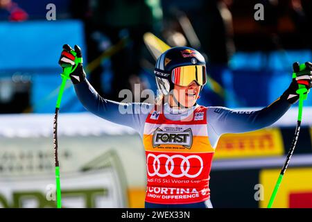 Goggia Sofia (ITA) lors de la coupe du monde AUDI FIS 2024 - descente féminine, course de ski alpin à Cortina d'Ampezzo, Italie, janvier 27 2024 crédit : Agence photo indépendante Srl/Alamy Live News Banque D'Images