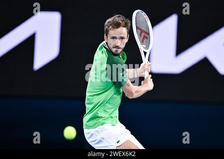 Melbourne, Australie. 26 janvier 2024. Daniil Medvedev lors du tournoi de tennis Australian Open AO 2024 Grand Chelem le 26 janvier 2024 au Melbourne Park à Melbourne, en Australie. Crédit : Victor Joly/Alamy Live News Banque D'Images