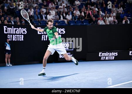 Melbourne, Australie. 26 janvier 2024. Daniil Medvedev lors du tournoi de tennis Australian Open AO 2024 Grand Chelem le 26 janvier 2024 au Melbourne Park à Melbourne, en Australie. Crédit : Victor Joly/Alamy Live News Banque D'Images