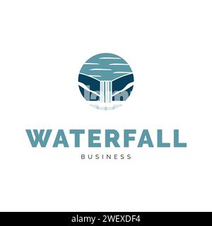 Modèle de conception de logo Waterfall Icon Illustration de Vecteur